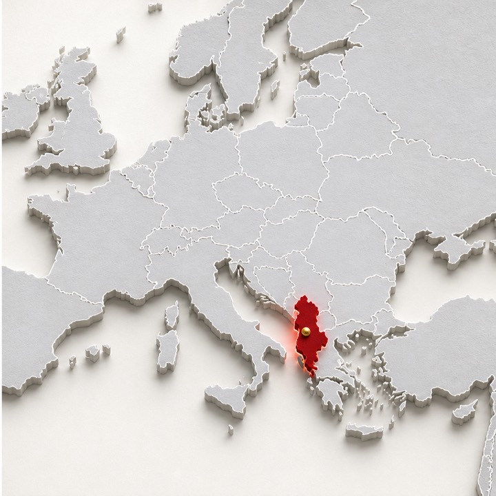 World map with Albania location marker