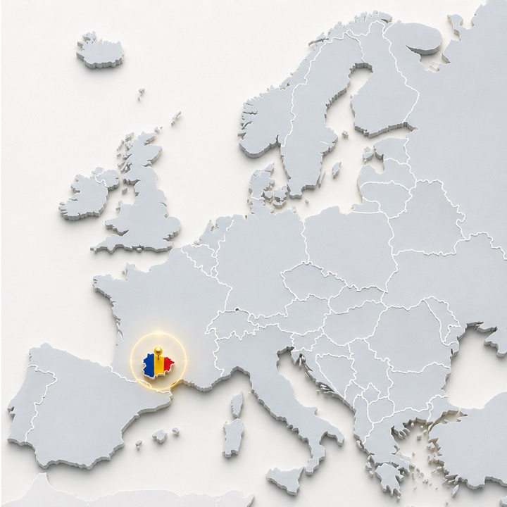 World map with Andorra location marker