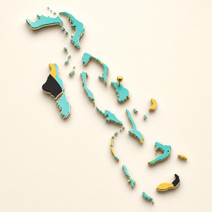Bahamas country outline