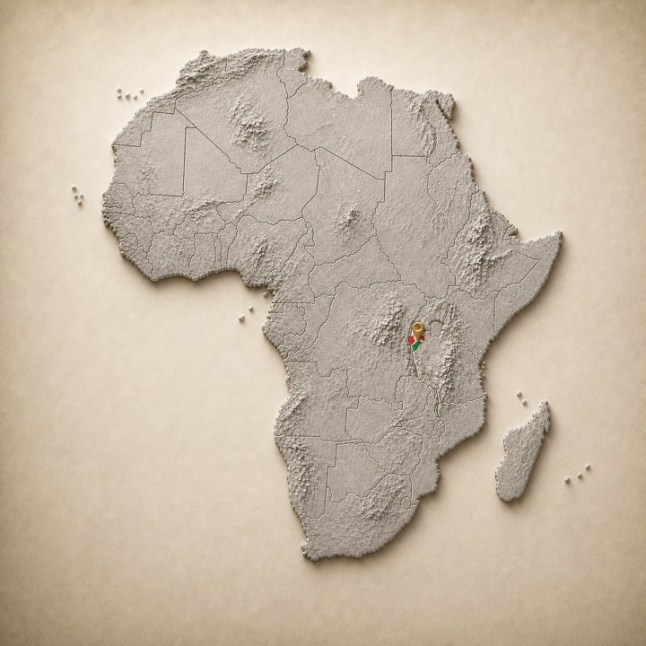 World map with Burundi location marker
