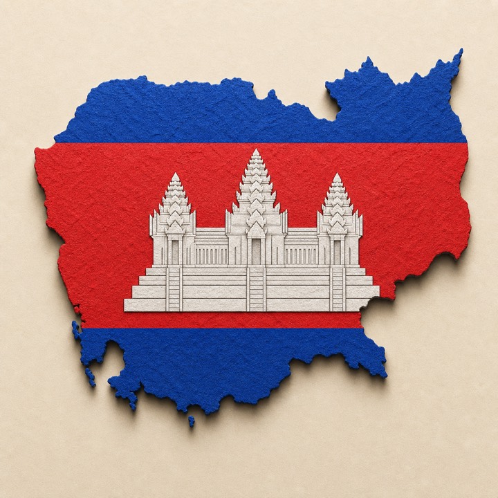 Cambodia country outline