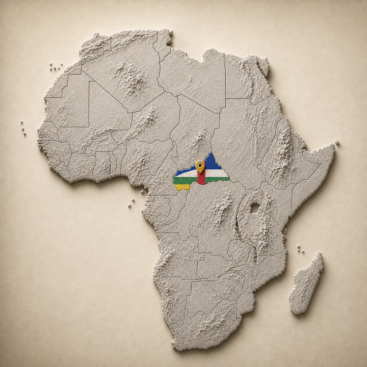 World map with Central African Republic location marker