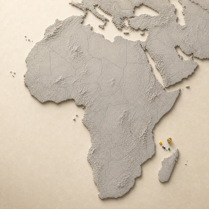 World map with Comoros location marker