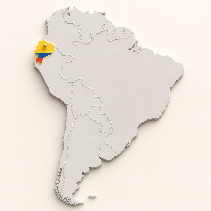 World map with Ecuador location marker