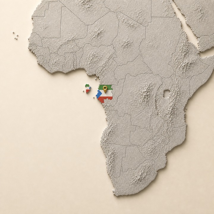 World map with Equatorial Guinea location marker