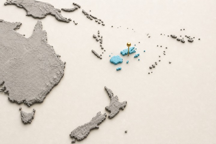World map with Fiji location marker