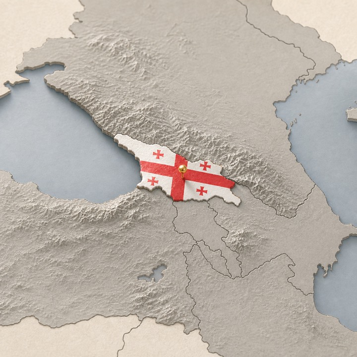 World map with Georgia location marker