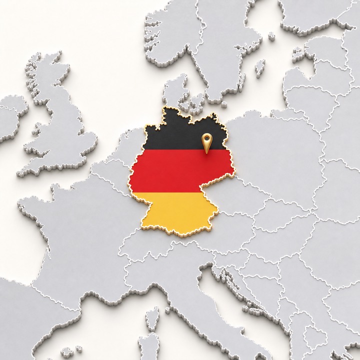 World map with Germany location marker