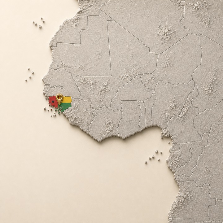World map with Guinea-Bissau location marker
