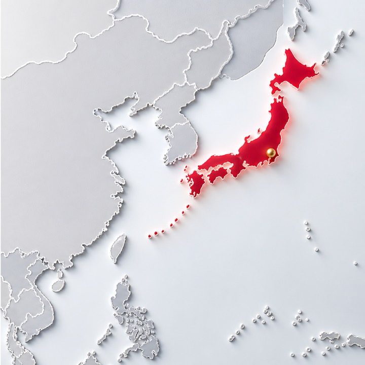 World map with Japan location marker
