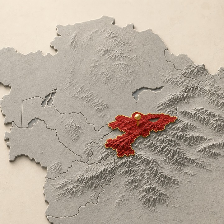 World map with Kyrgyzstan location marker