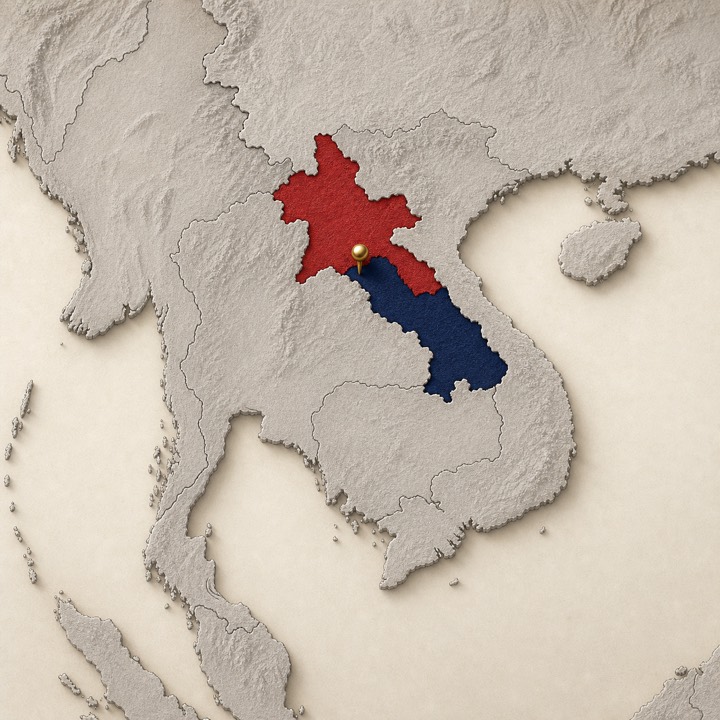 World map with Laos location marker