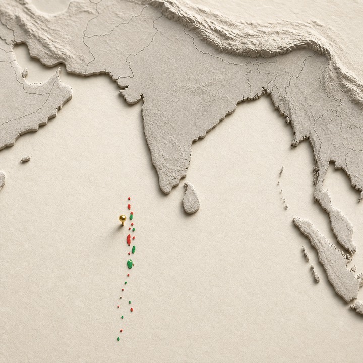 World map with Maldives location marker