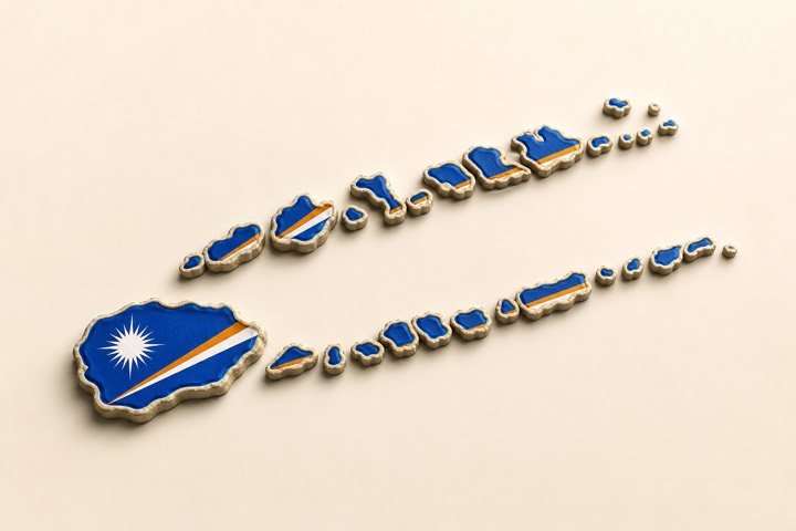 Marshall Islands country outline