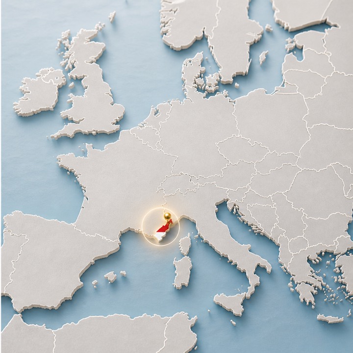 World map with Monaco location marker