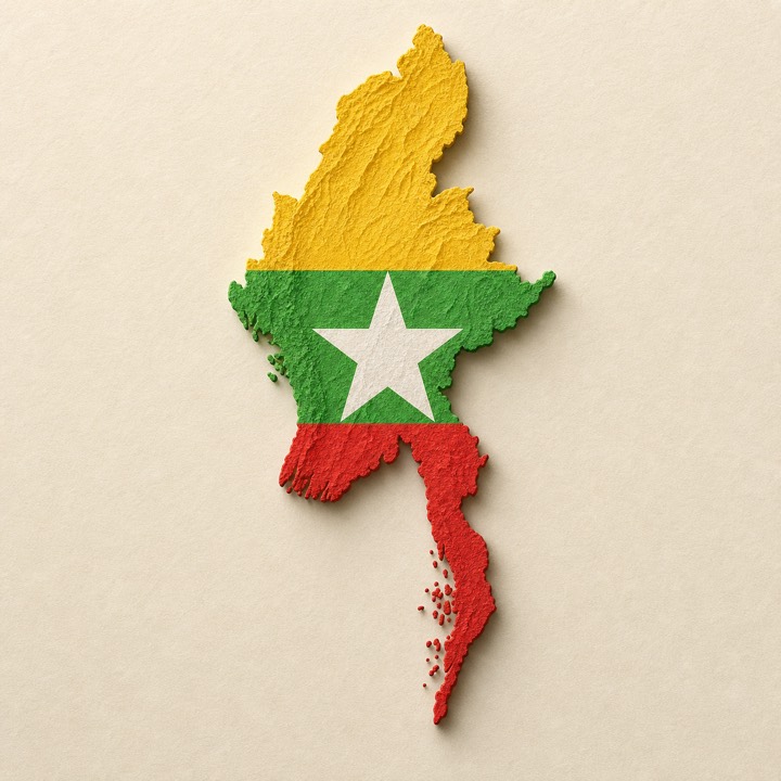 Myanmar country outline