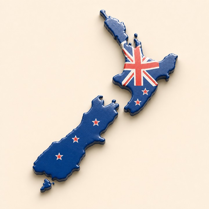 New Zealand country outline