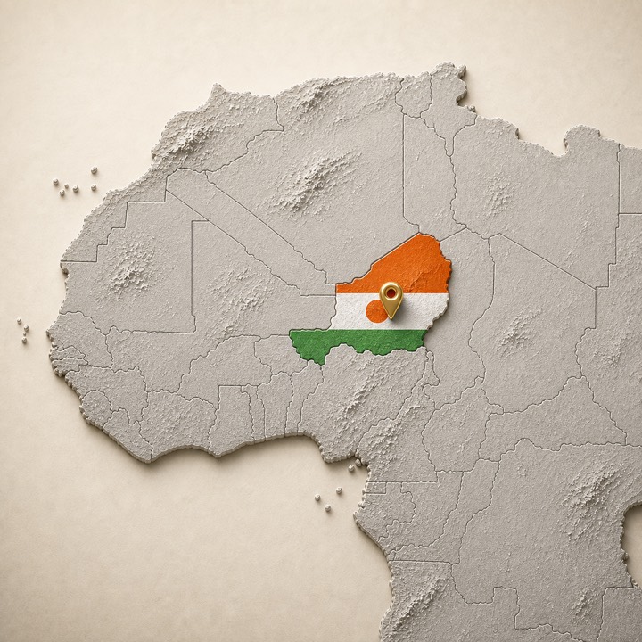 World map with Niger location marker