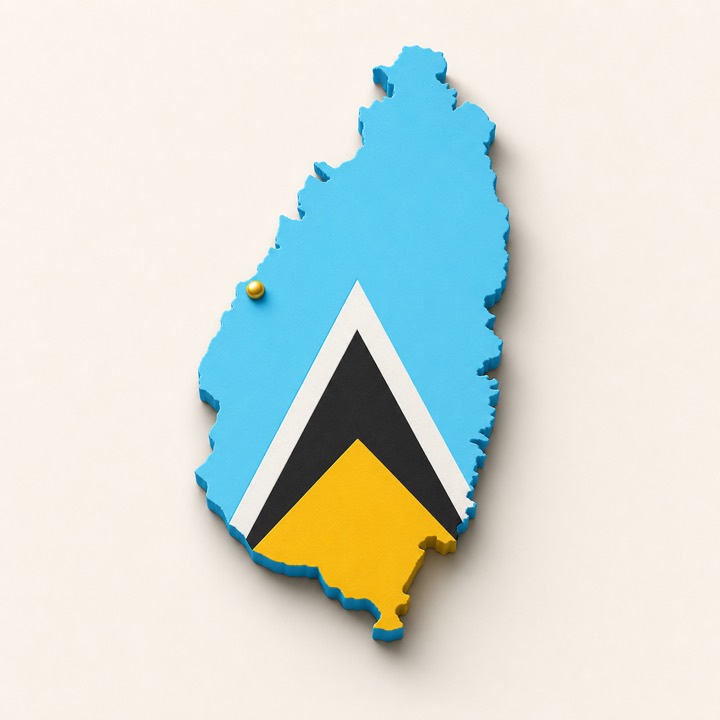 Saint Lucia country outline