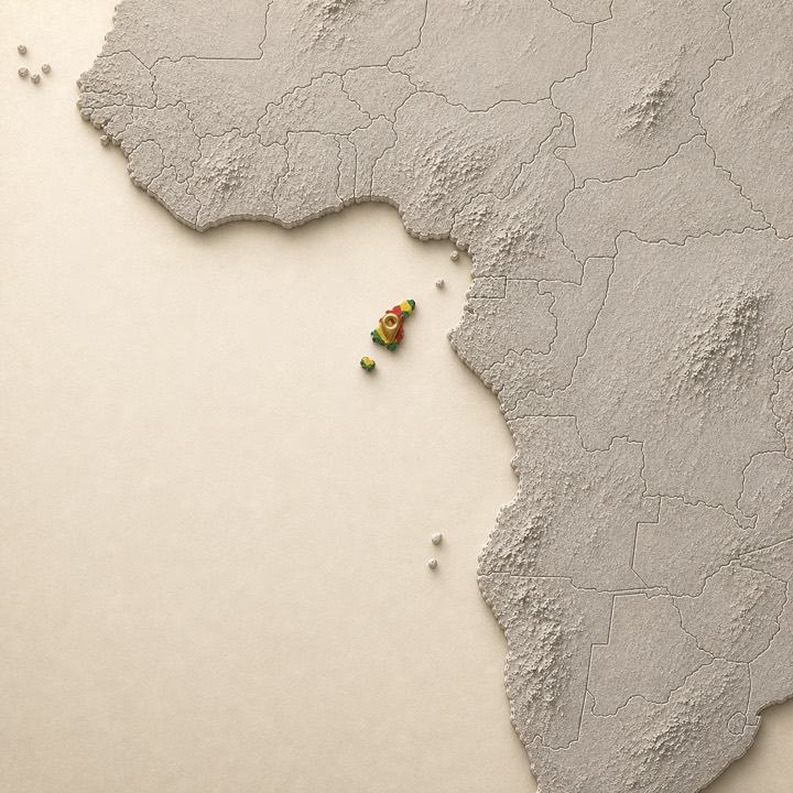 World map with Sao Tome and Principe location marker