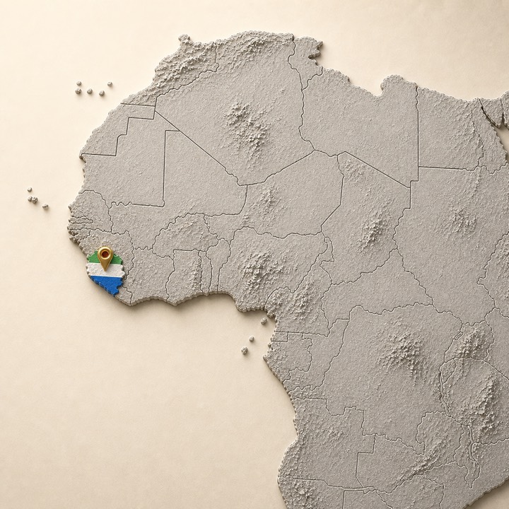 World map with Sierra Leone location marker