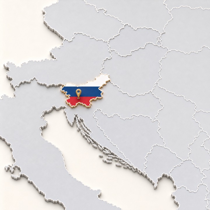 World map with Slovenia location marker