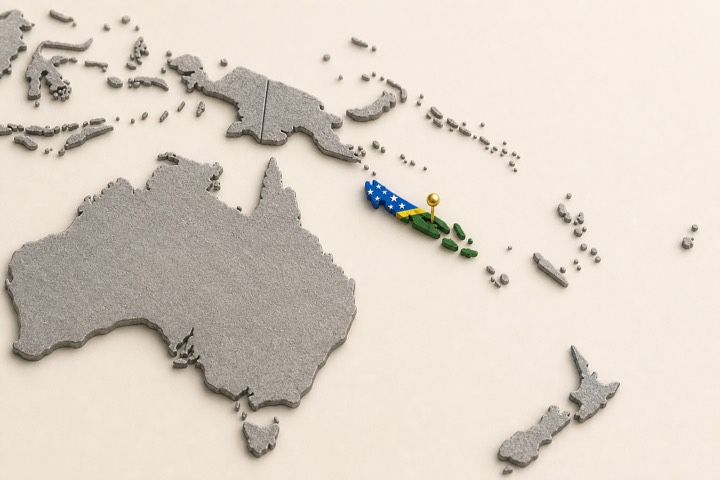 World map with Solomon Islands location marker
