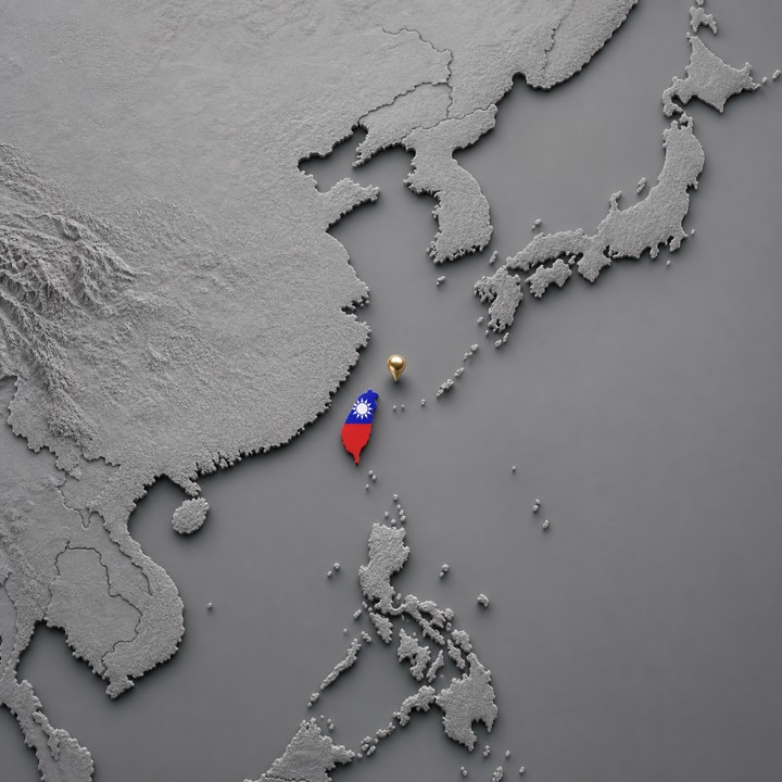 World map with Taiwan location marker