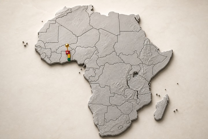 World map with Togo location marker
