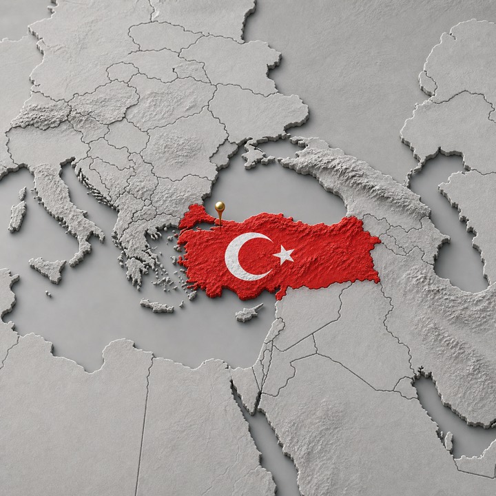 World map with Turkey location marker