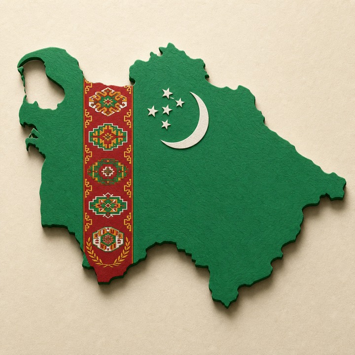 Turkmenistan country outline