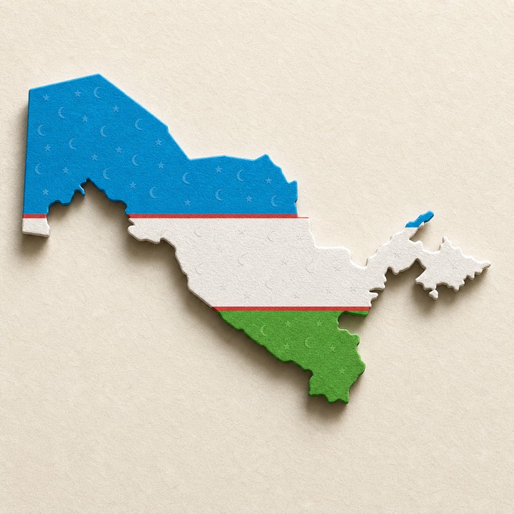 Uzbekistan country outline